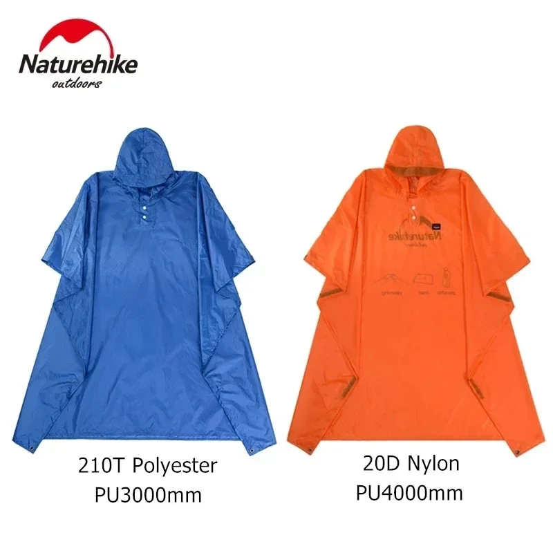 Naturehike 3 in 1 Rain Jacket Waterproof Multifunction Raincoat Canopy Rainwear Camping Mat Windbreaker Bike Poncho