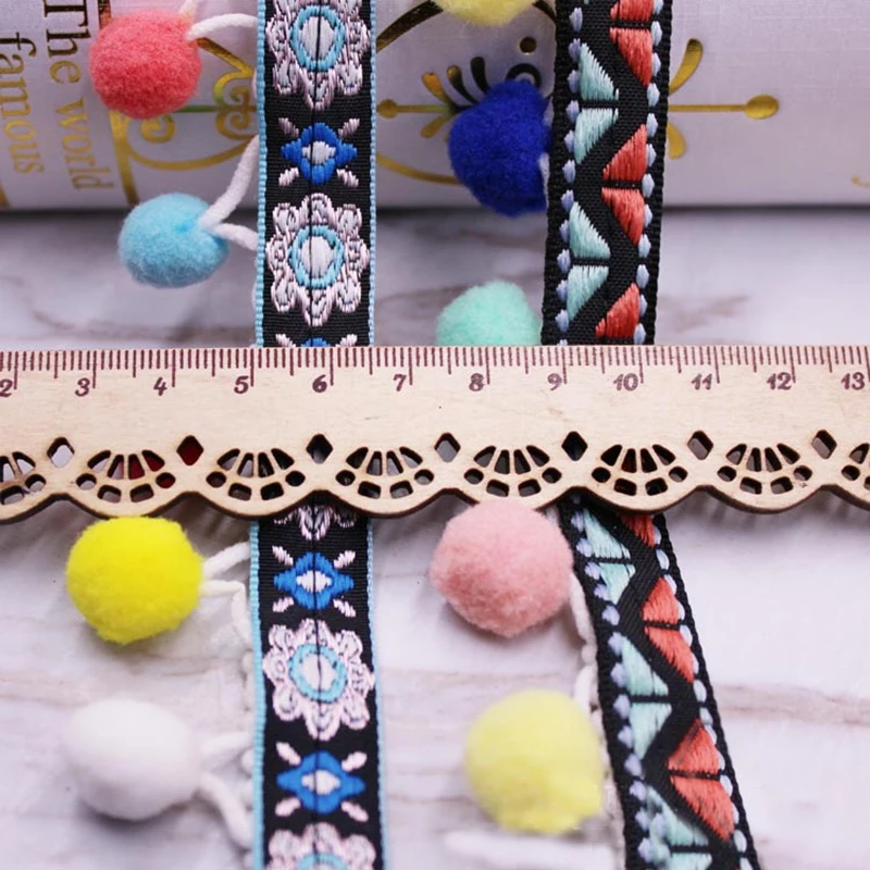 1/5/10 jardów Pom Pom Trim Lace Fabric MINI Pearl Pompom Fringe Ribbon Sewing Lace Kintted Fabric Handmade DIY Craft Accessories