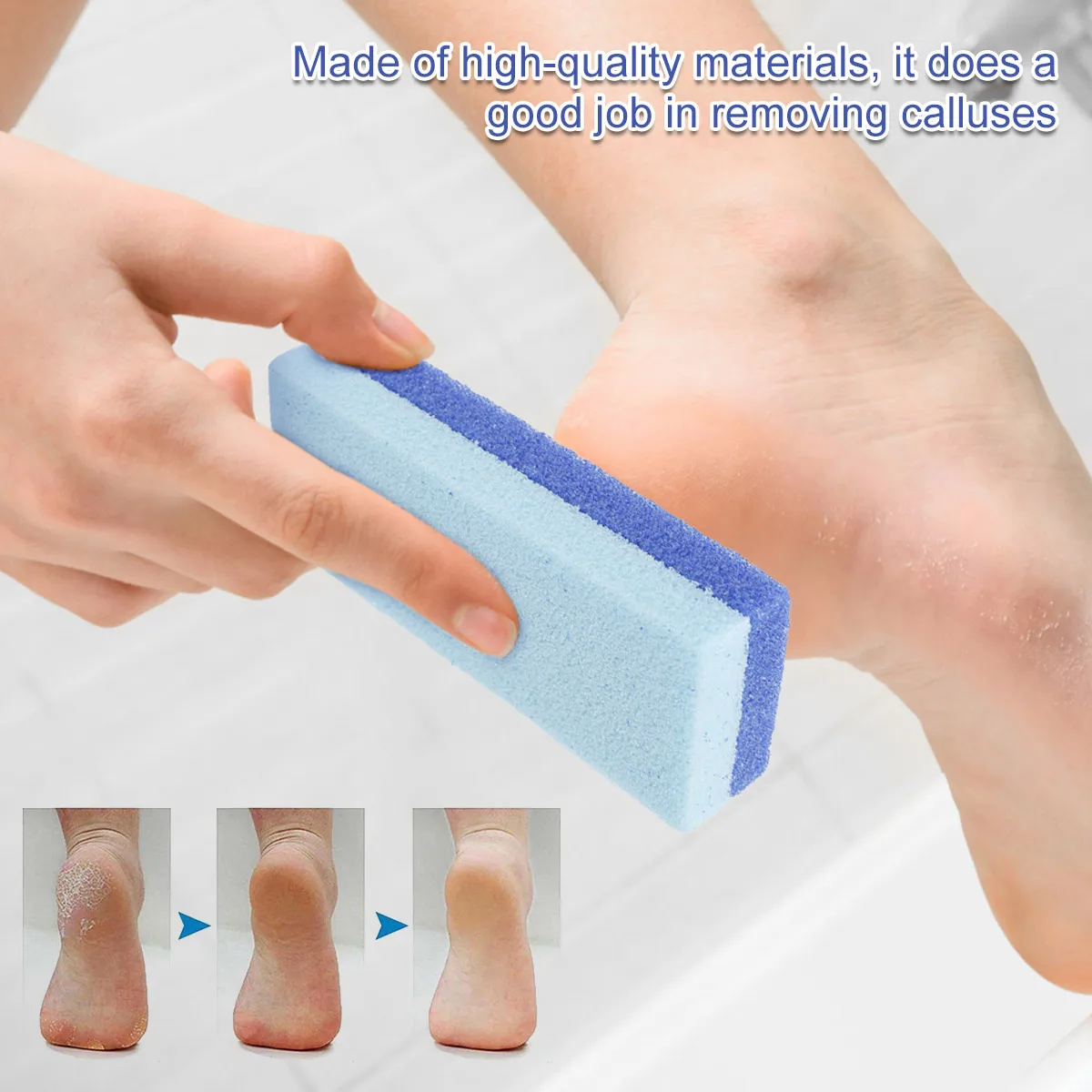 4 Pcs Double Sided Foot Pumice Stones Hard Skin Remover Dead Skin Exfoliator Scrubber Blocks Feet Care Cleaning Pedicure Tools