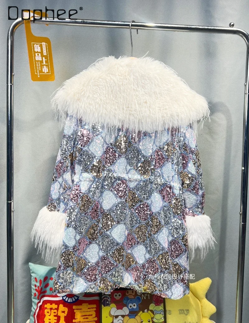 Winter New Fashion Heavy Industry European Style Mink Fur Plush Thickened Eco-Friendly Fur Coat Women Warm Loose Mid-Length Fur