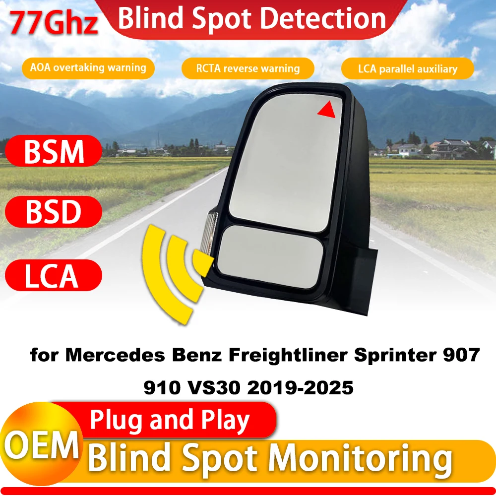 for Mercedes Benz Freightliner Sprinter 907 910 VS30 2019-2025 Active Blind Spot Assist Monitoring Detection System 77Ghz Radar