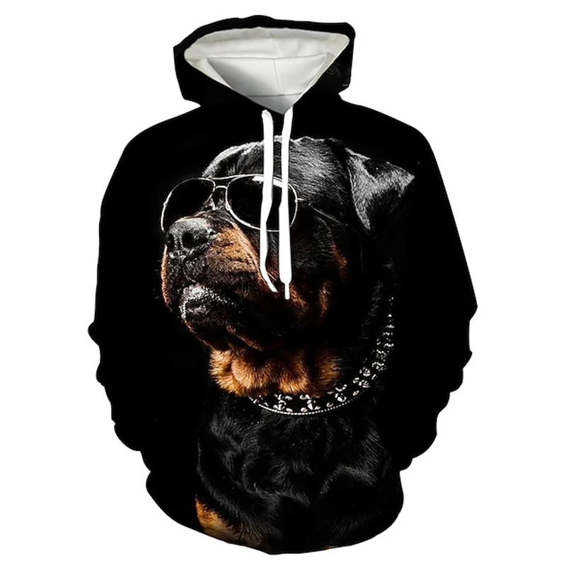 Fashion 3D  Print Rottweiler Graphic Hoodies Men Unisex New Fashion Hip Hop Dog Pattern Sweatshirt Oversize Y2k Kids Clothing