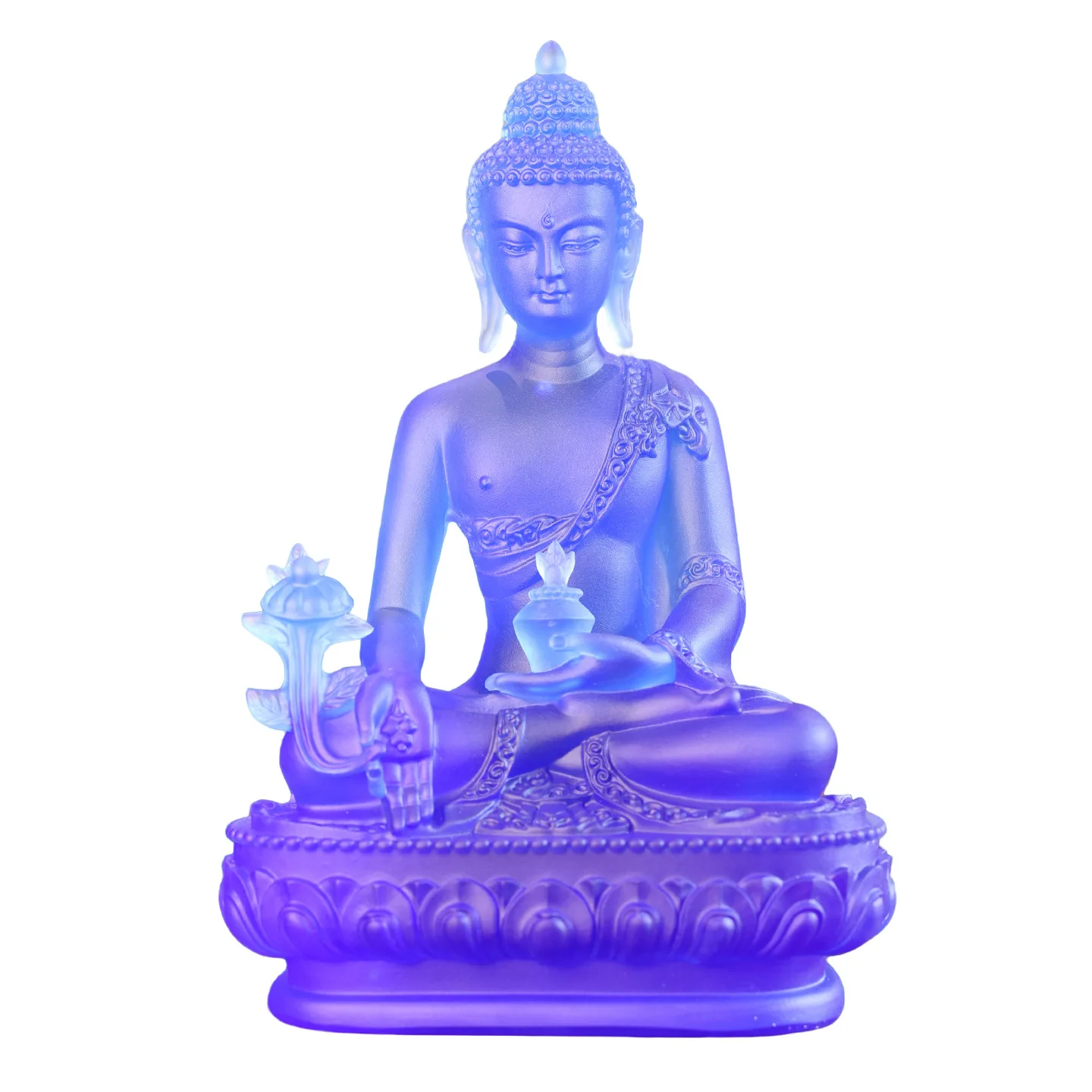 CX Medicine Buddha Ornament Glazed Light Tathagata Buddha Statue Temple Home Furnishing