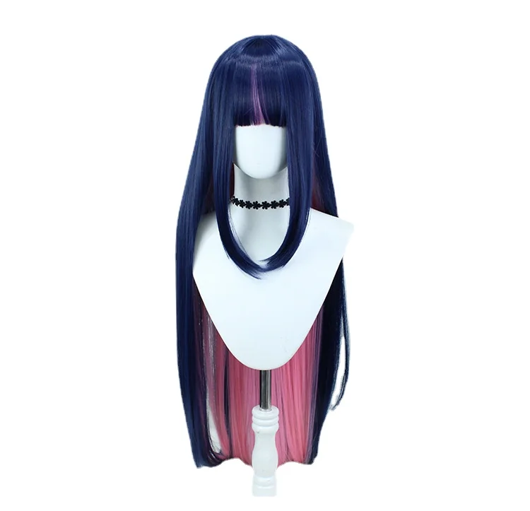 Anime Panty & Stocking with Garterbelt Younger Sister Anarchy Stocking Cosplay Costume Gothic Maid Lolita Dress Wig Long Socks