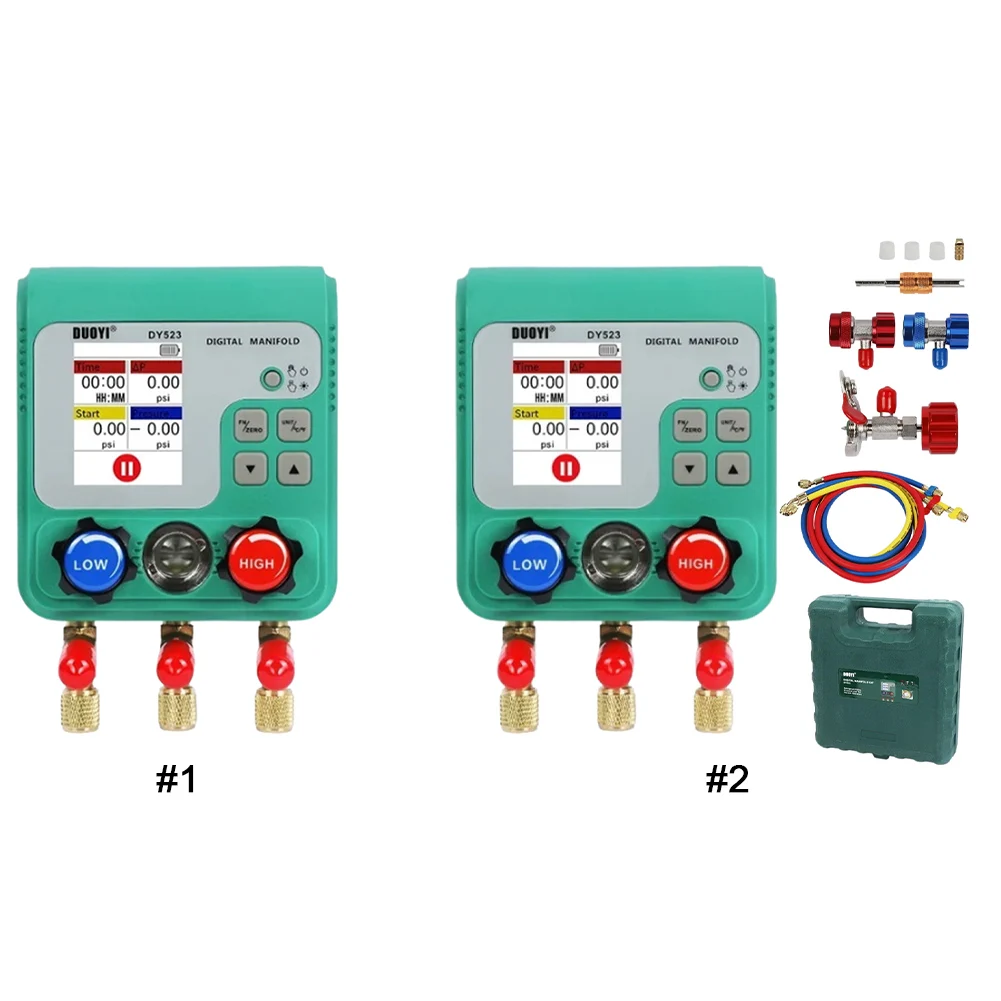 0-6000Kpa Refrigeration Vacuum Pressure Gauge Digital Manifold Tester Car Air-Conditioning Refrigerant Fluoride Meter