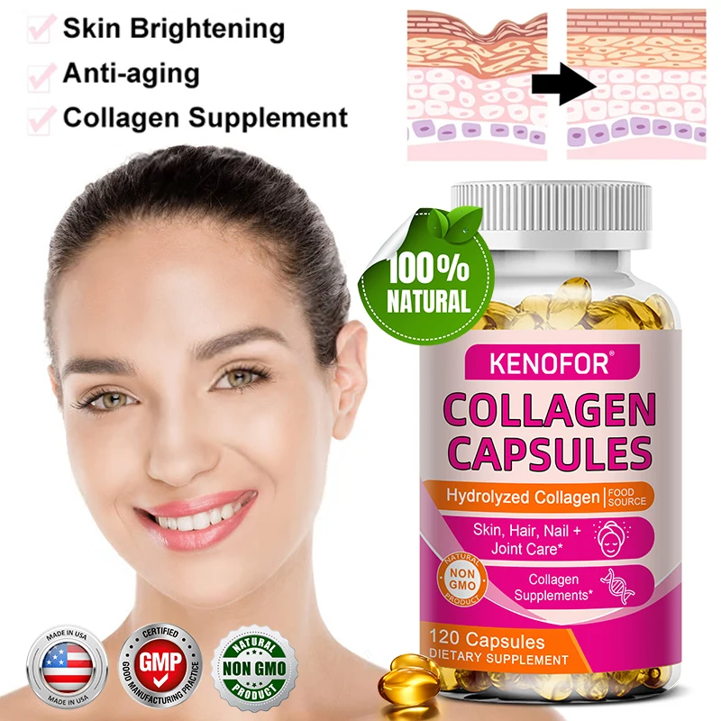 Collagen Capsules - Skin, Hair, Nails + Joint Care, Brightens Skin, Improves Melasma, Reduces Fine Lines, Rejuvenates New Cells