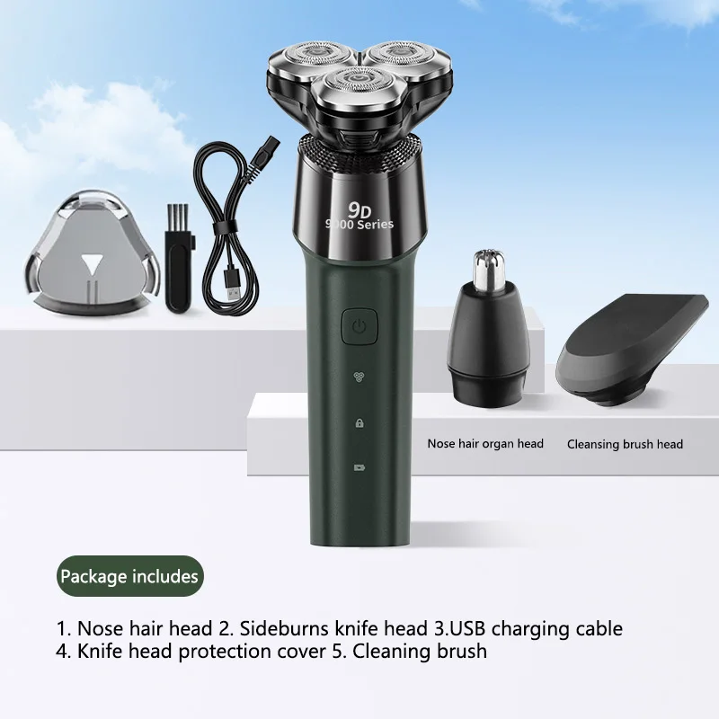 XMSJ شاشة ديجيتال ماكينة حلاقة كهربائية 4 في 1 كامل الجسم قابل للغسل سرعتين قابل للتعديل متعدد الوظائف العائمة رئيس الحلاقة للرجال