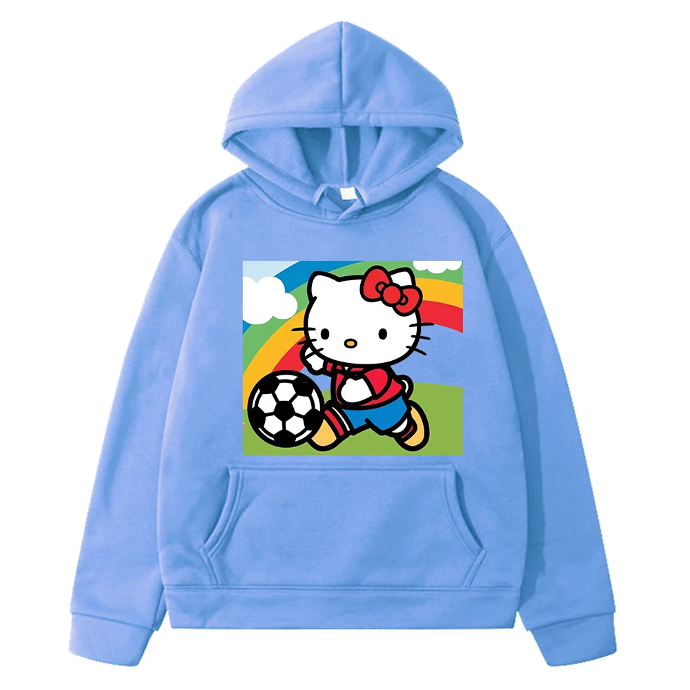 

hello kitty print hoodie Fleece sweatshirt boy pullover Kawaii Jacket Cartoon Sanrio anime hoodie y2k sudadera kids clothes girl