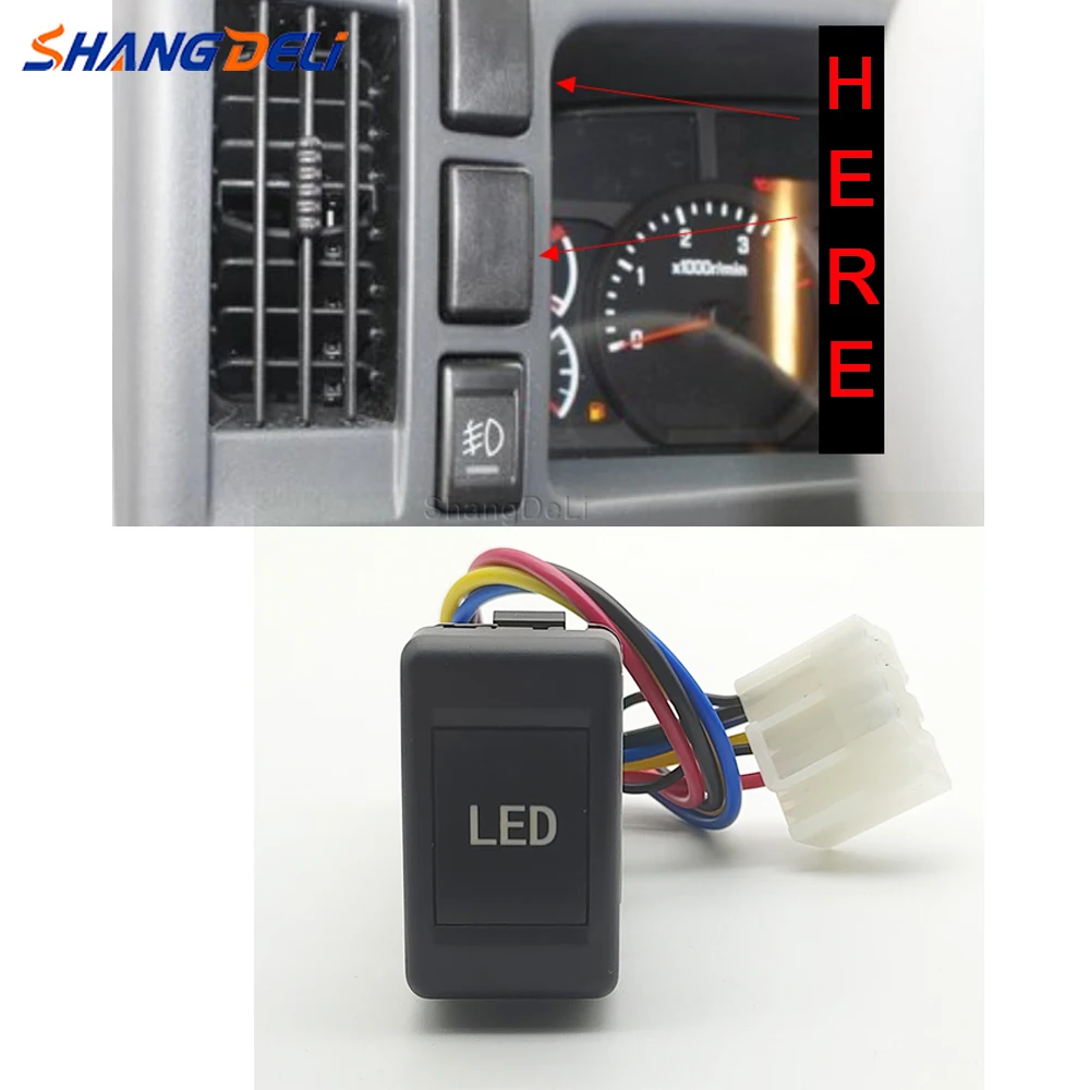 Car Orange LED Light switch Power on off Switch Button car Accessories For Isuzu KV100 700P