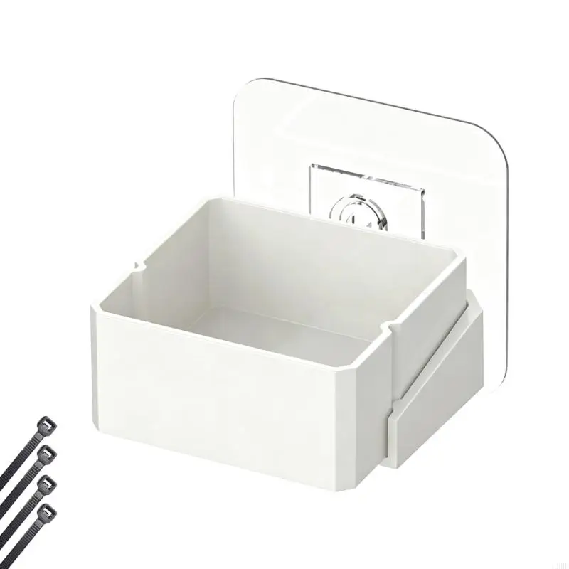 L9BE Enclosure Side Bowl for Food and Water Service Use, Plastic Cup Dish With Clear Back Board and Wall Mount Plate