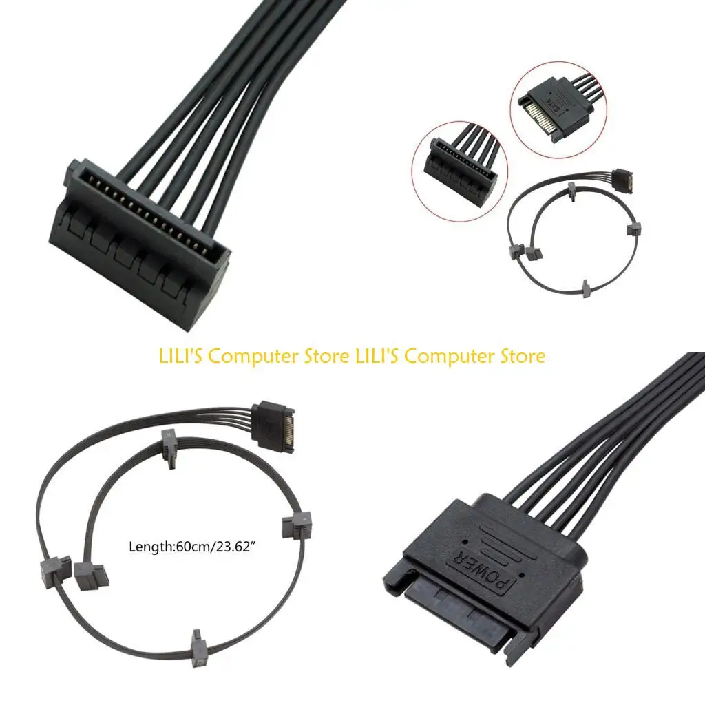 

A52B Male Female 15pin To 3/4/5 15Pin Extension Power Cord for DIY PC Sever