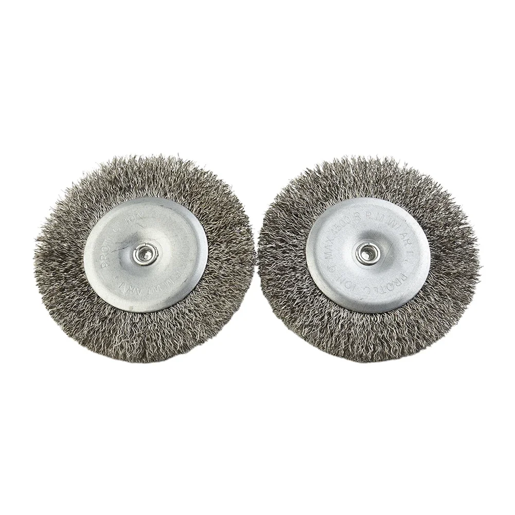 2pcs Wire Brush Wheel Cup Brush Set 6mm Shank Stainless Steel Wire Wheel Brush Polishing Brushes For Rotary Tools