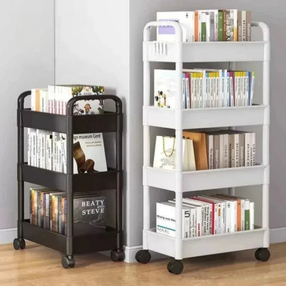 3/4 Tier Mobiele Opbergrek Trolley Organizer Met Wielen Plastic Keuken Organisatoren Huishoudelijke Kar Mobiele Trolley Boekenplank