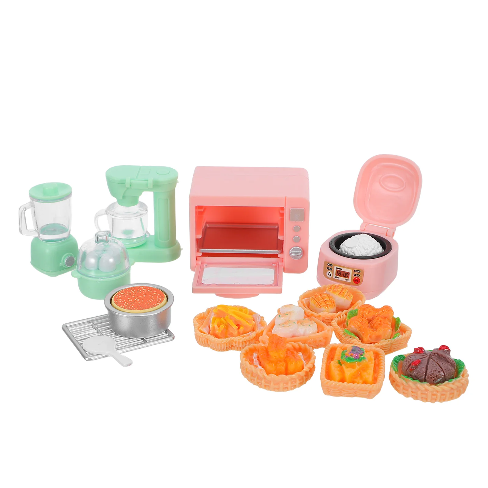 1Set Miniature Kitchen Accessories Realistic Baking Props Pretend Play Food Mini House Utensils Compact Dollhouse Micro Kitchen