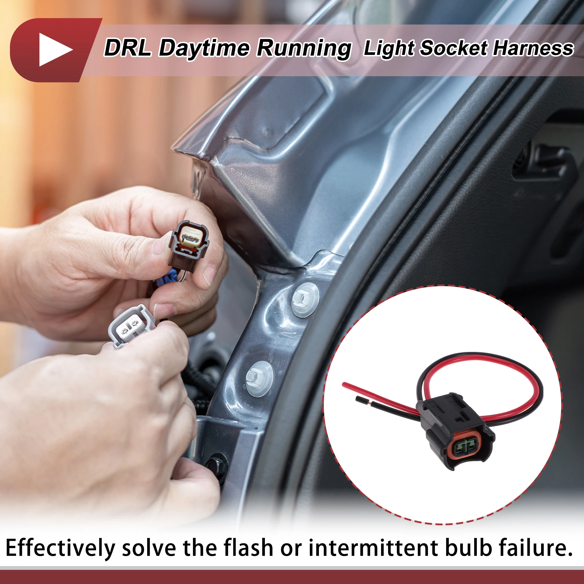 UXCELL DRL Daytime Running Light Socket Wiring for Kia Forte 19-21 No.92164M7050
