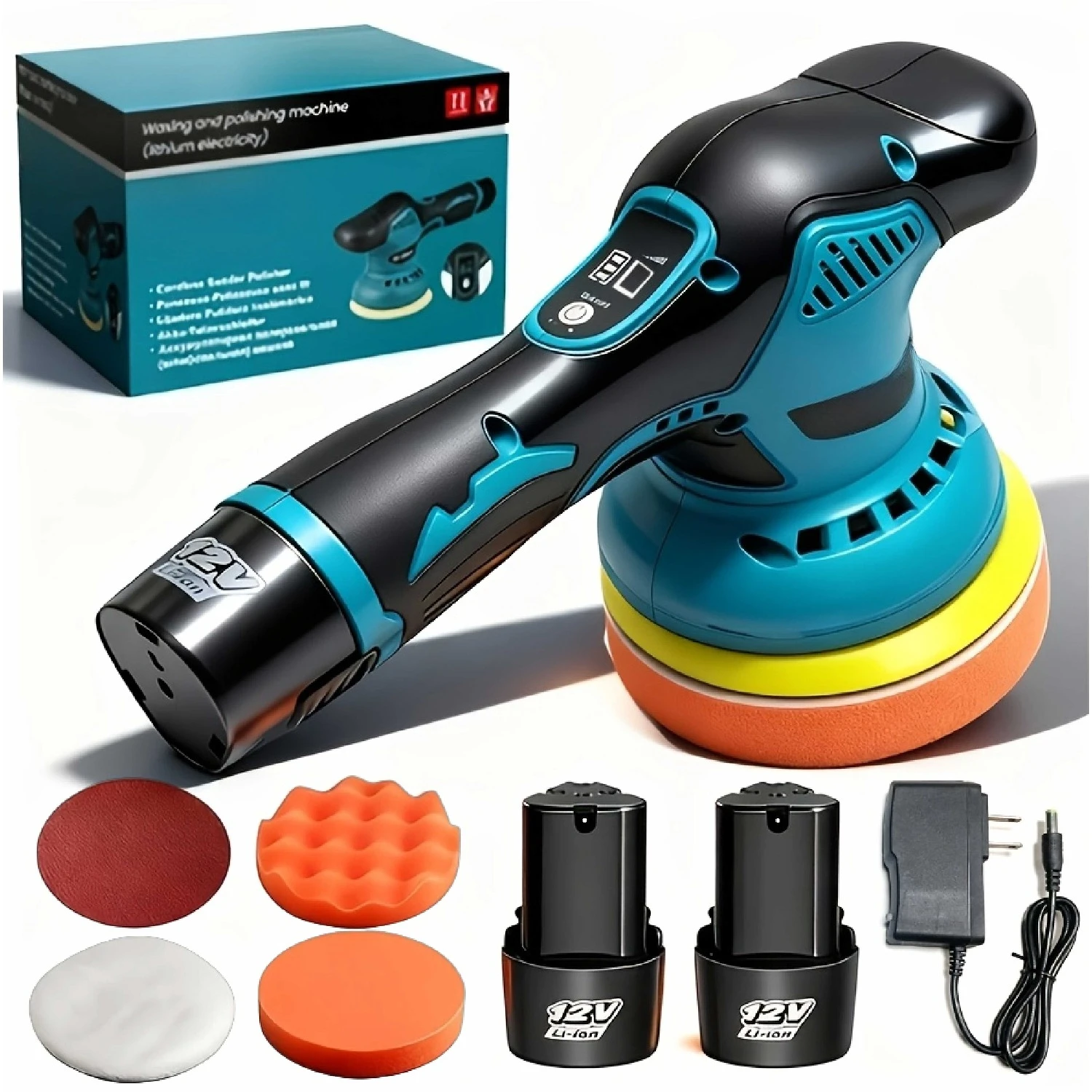 Cordless Electric Car Polisher Kit, 8-Speed 5000RPM, 5-inch Pad, Rechargeable, Ideal for Detailing & Scratch Removal & Gifting