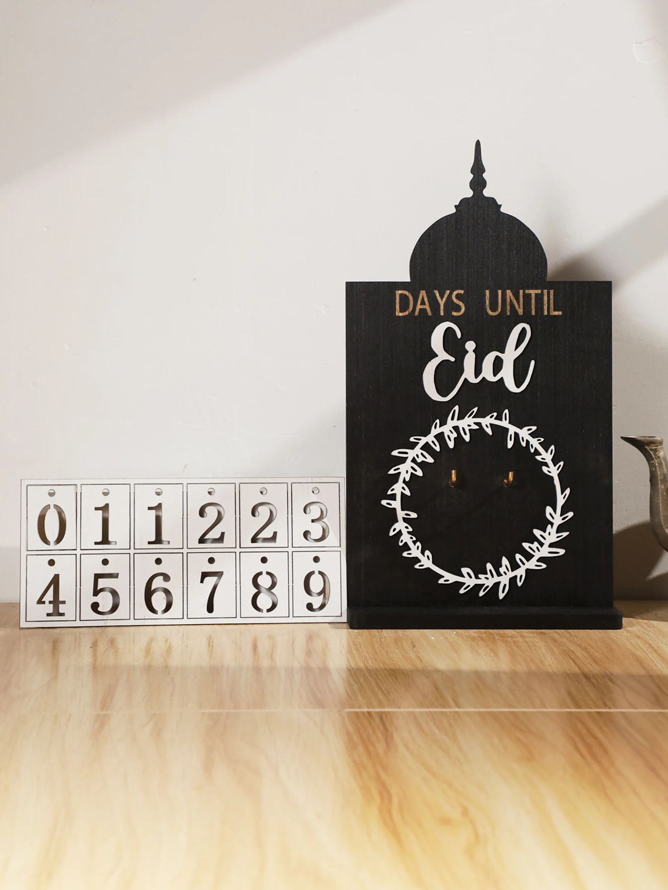 1Pc Ramadan Festival Countdown Wooden Calendar With Wooden Date Sign Ready To Hang,happy Ramadan Eid Mubarak Muslim Decor Gift