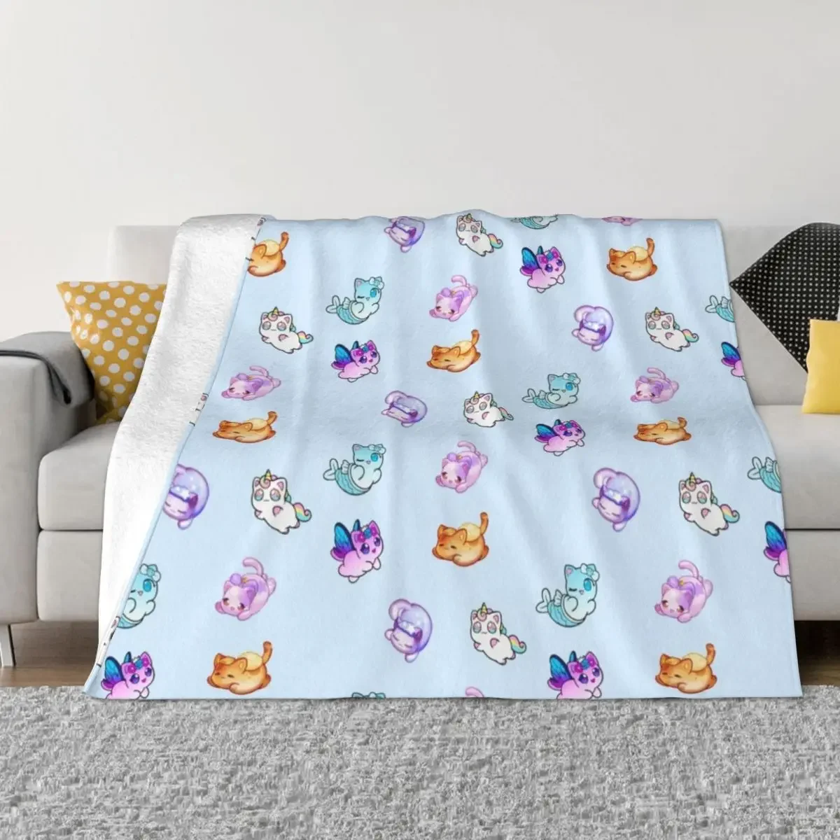 Meemeows Aphmau cat plush Mega Sticker Pack, Cute Cat Unicorn aphmau plushies Throw Blanket Soft Beds cosplay anime Blankets