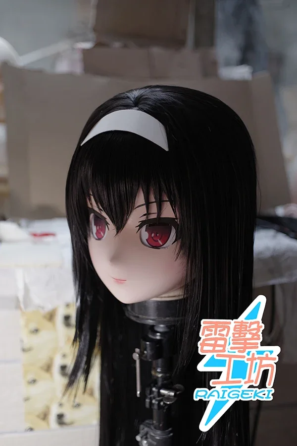 (RAIGEKI MAKS 109) قناع رأس الهالوين من السيليكون كروسدرينج BJD دمية Kigurumi أنيمي Kasumigaoka Utaha قناع تنكري