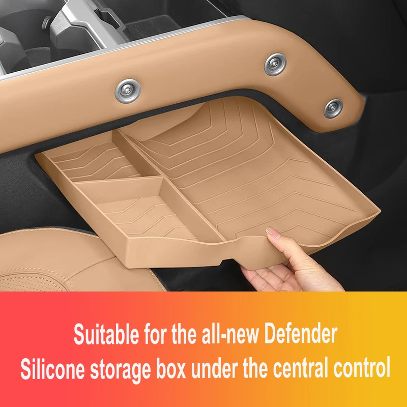 For 2025 Land Rover Defender 90 \ 110 central control lower storage box, car specific storage silicone storage box