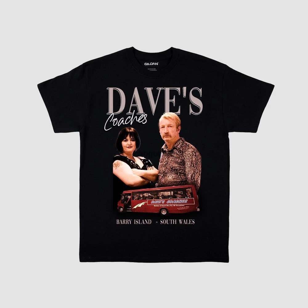 تي شيرت Dave Coaches gavin and stacey nessa للجنسين هدية مضحكة لعيد الميلاد وأعياد الميلاد 90s تي شيرت كلاسيكي عتيق 00s هدية عيد الميلاد