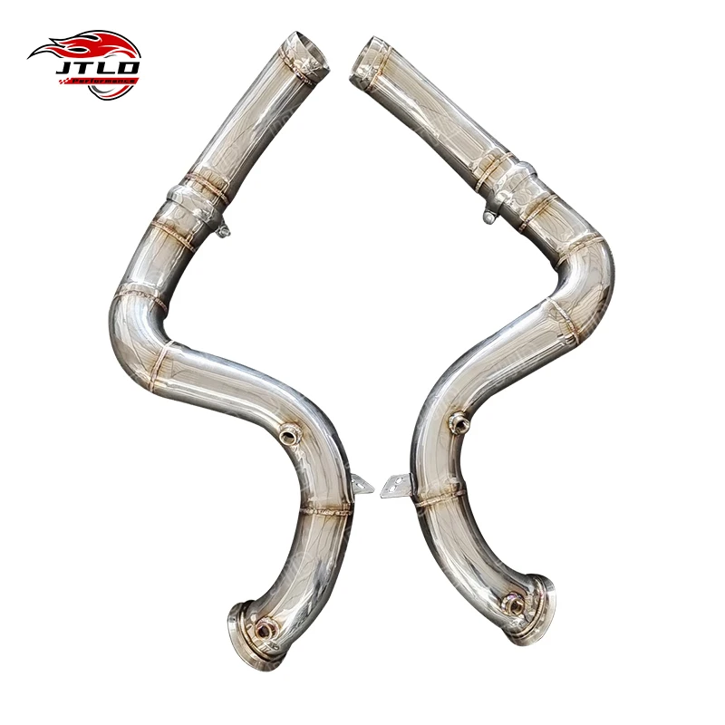304 Stainless Steel Straight Pipe Polishing Exhaust Downpipe For Mercedes Benz W205 C63 AMG