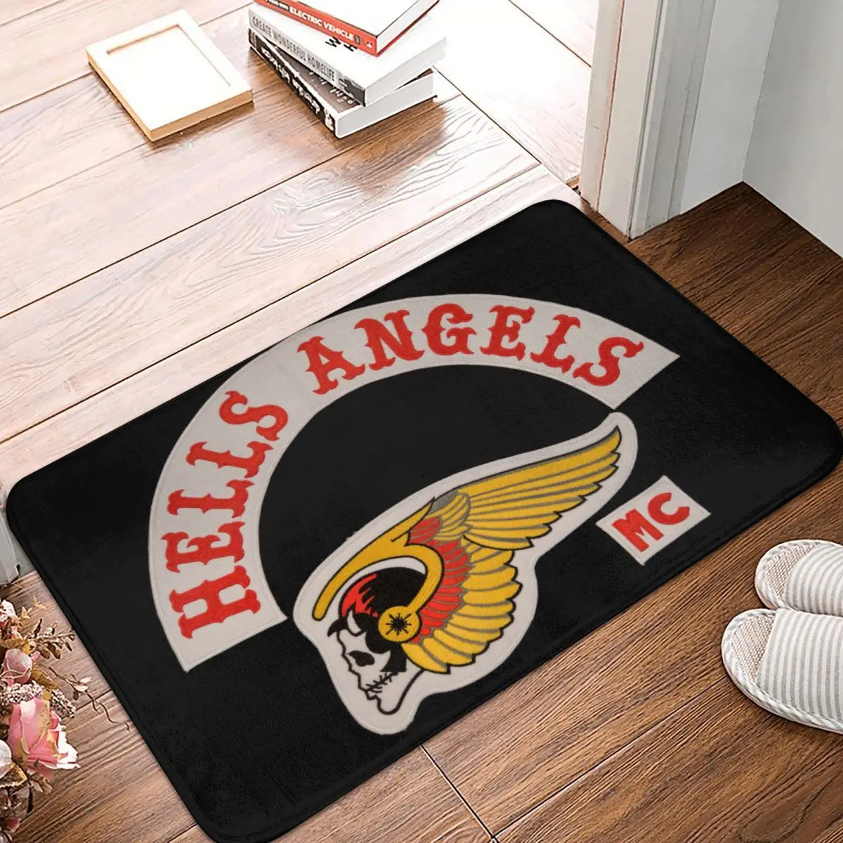 

Hells Angels Logo Anti-slip Doormat Floor Mat Durable Carpet Rug for Kitchen Entrance Home Bathroom Living room Footpad Mats