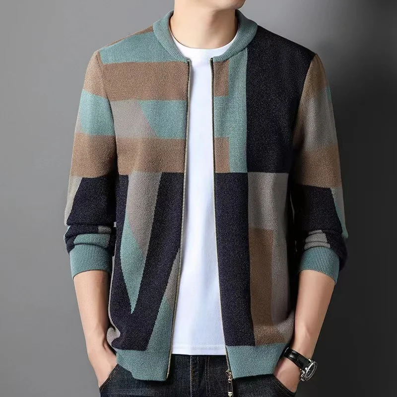 

2024 Autumn/Winter New Men's Casual Knitted Cardigan Sweater High Quality Non Ironing Youth Fashion Versatile Sweater Cardigan