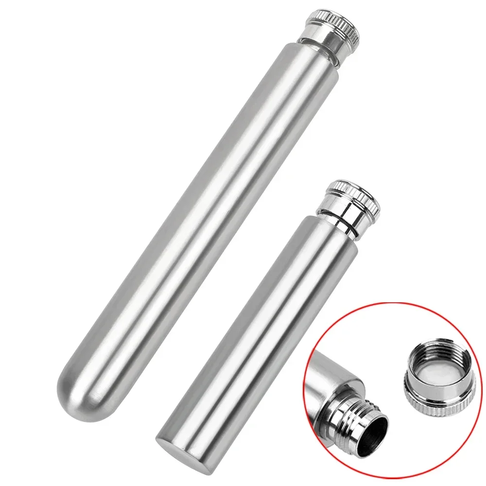 1/1.5/5OZ  Pocket Wine Hip Flask Tubular Pot Wine Bottle   Polished Stainless Steel Wine Whisky Hip Flasks For Travel Camping