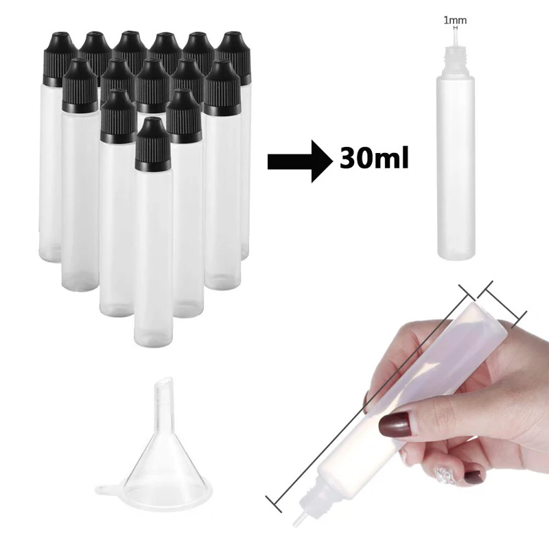 Botellas rellenables de plástico vacías, Gotero para ojos, Cosméticos de viaje, contenedores de tinta de pintura, 5 piezas, 30ML/60ML, venta al por mayor