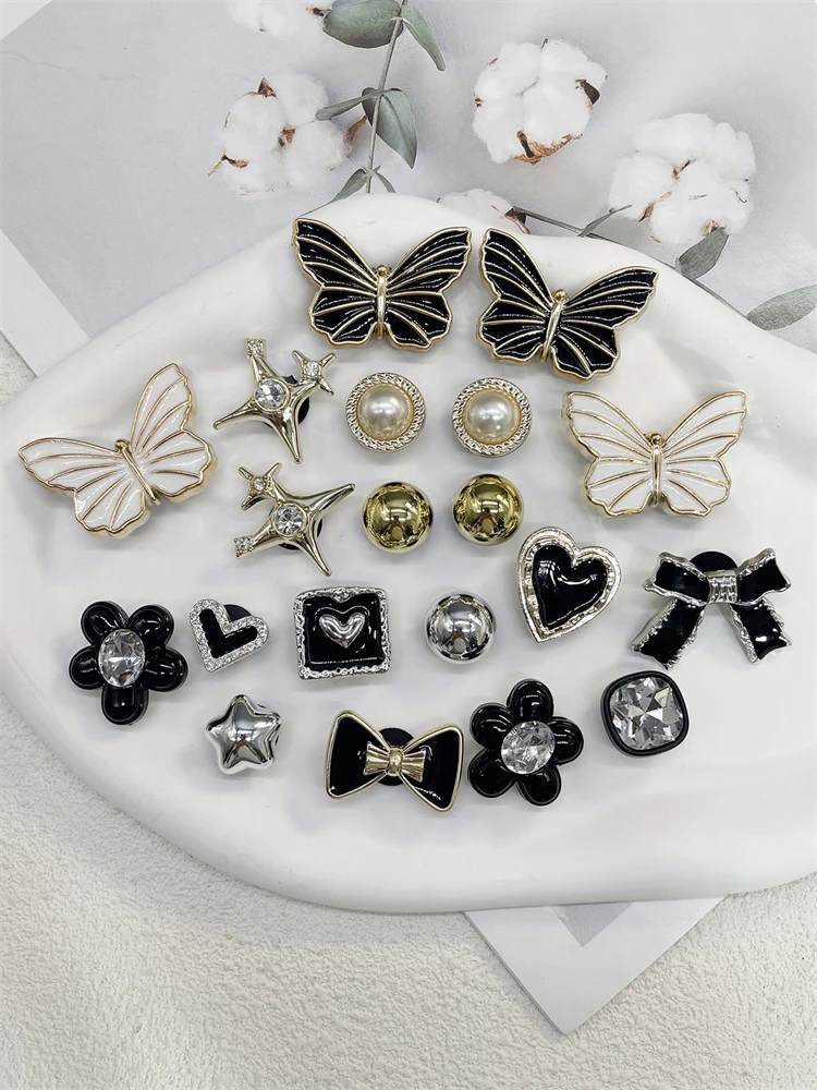 10PCS Schmetterling Schuh Charms Stern Schuhe Dekorationen DIY Herzförmige Bowknot Schuh Zubehör Abnehmbare Blume Schuh Clips