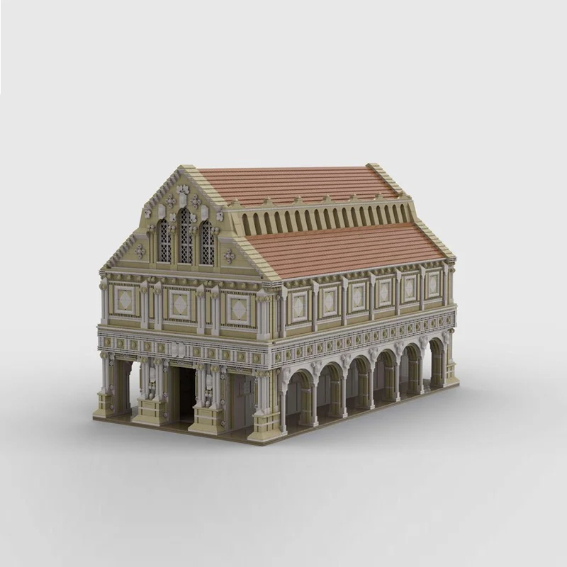 New 20134Pcs Moc European Medieval Street View Ancient Basilica Model Diy Creative Ideas Toy Birthday Gift Building Blocks