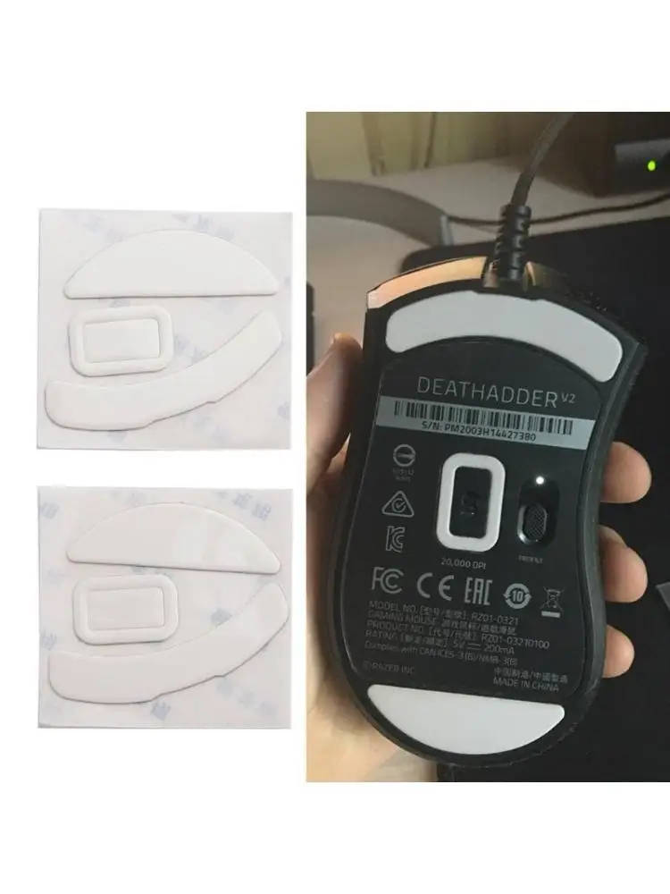 

Коньки для игровой мыши Y1UB для DeathAdder V2, белые скользящие изогнутые края, 2 комплекта