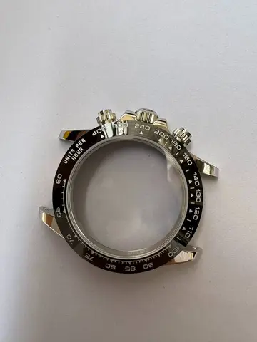 7750 caixa relógio mostrador de aço cronómetro panda mostrador para movimento daytona 7750