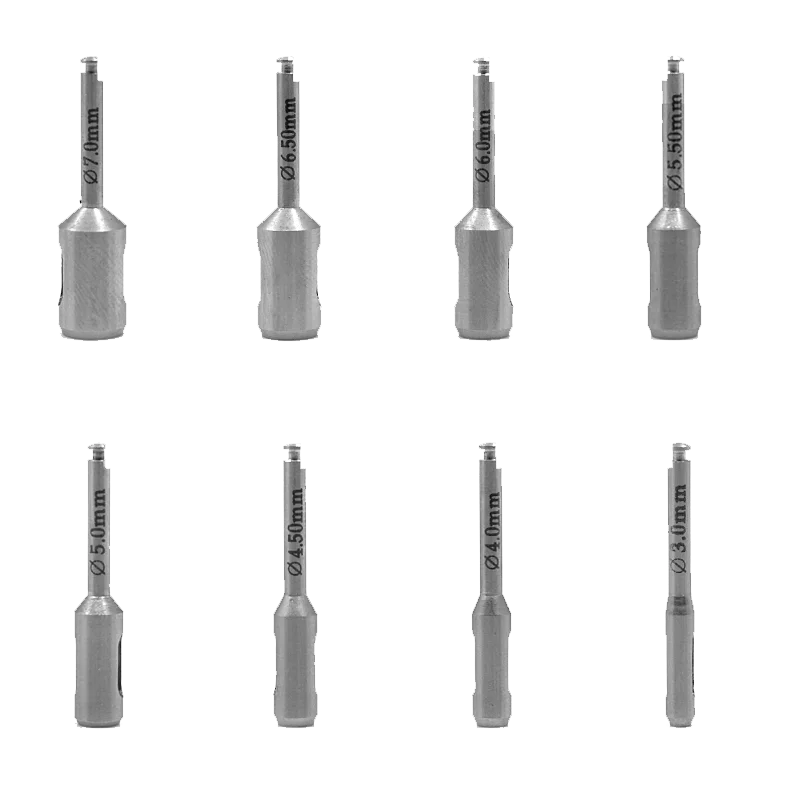 8Pcs Dental Implant Tissue Punch Stainless Steel Gingival Ring Cut Post for Low Speed Handpiece Dentistry Surgical Tools