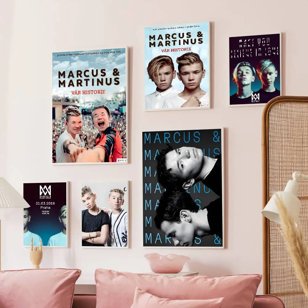 Marcus And Martinus Music Anime Vintage Posters Sticky White