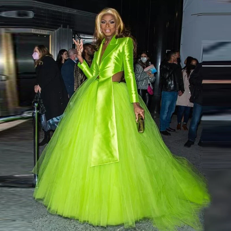 

Neon Green Lush Skirt Full Length jupe femme Long Skirts Women Party Tulle Skirts Extra Puffy Fashion