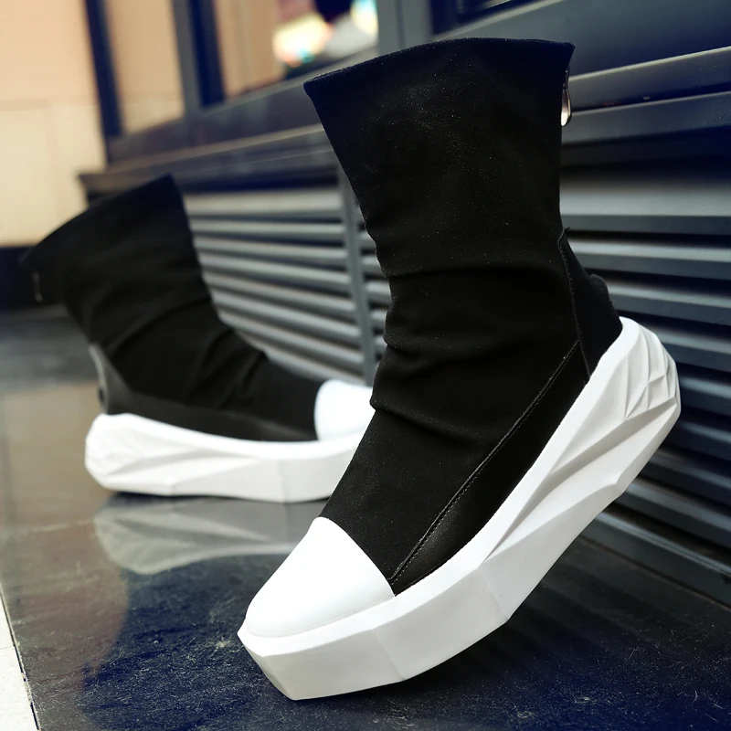 Men's High Top Boots Trendy All-match outdoor platform Round toe comfortable lightweight Wear-Resistant boots Spring Autumn Main