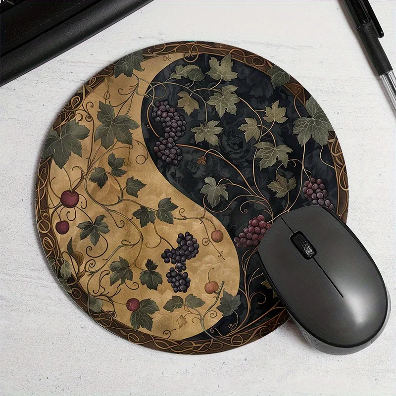 

Unique Tai Chi printed pattern round mouse pad, waterproof and anti-slip thickened rubber desk pads for office mousepad desks