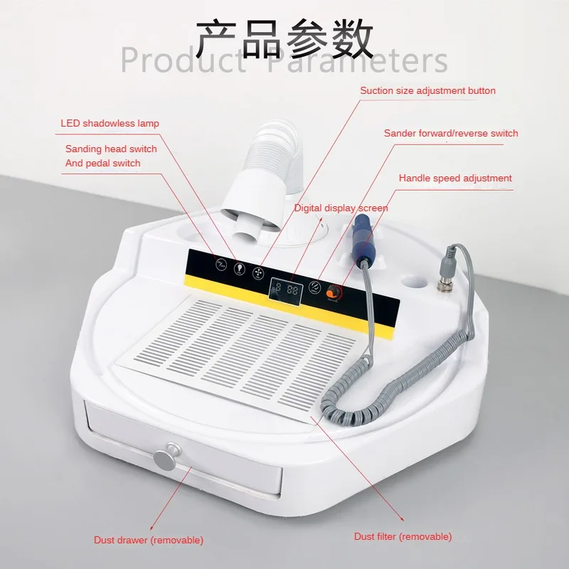 

C08 Professional Dust Containment Grinder - Brushless 300W Motor, Touch Panel, Integrated Vacuum Suction