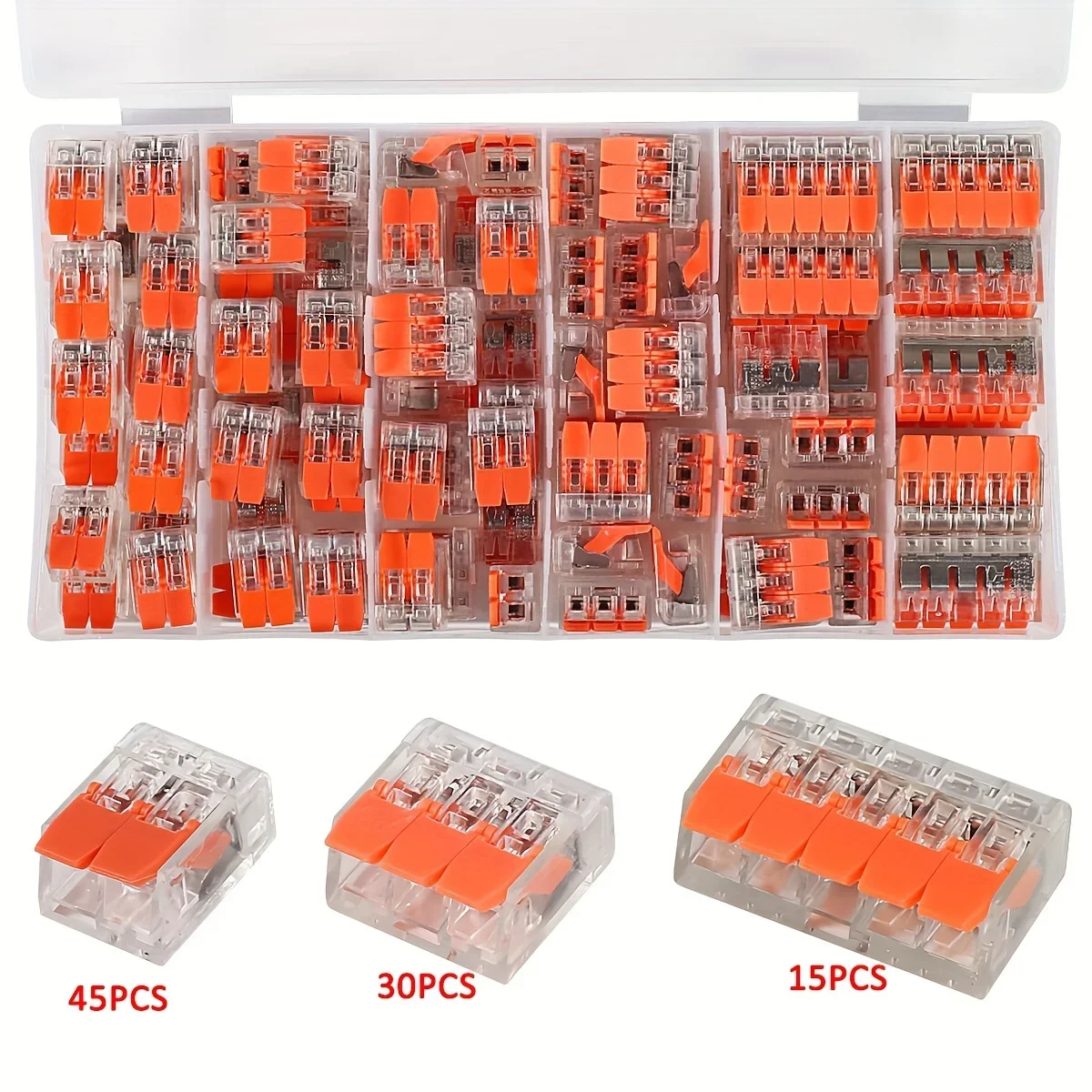 

10/32/90Pcs 2/3/5 Port Lever Nut Conductor Compact Wire Connectors Fast Connection Terminal Suitable for Multiple Types of Wires