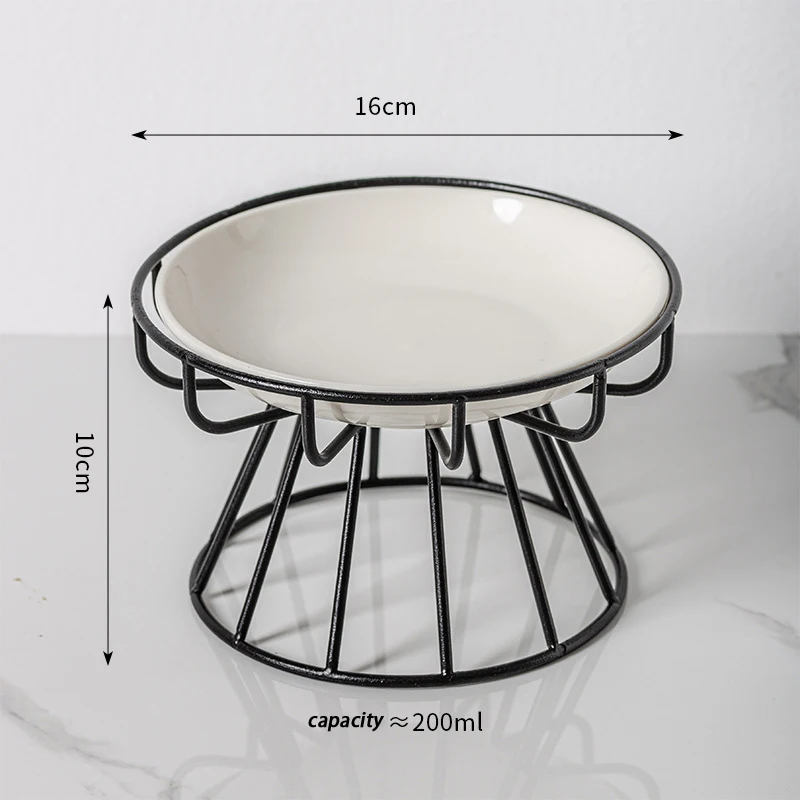 Ceramic Raised Pet Bowl Food Water Treats For Cats &amp Doggie Cat Stand Bowl Dogs Supplies Outdoor Feeding Drinking Accessories