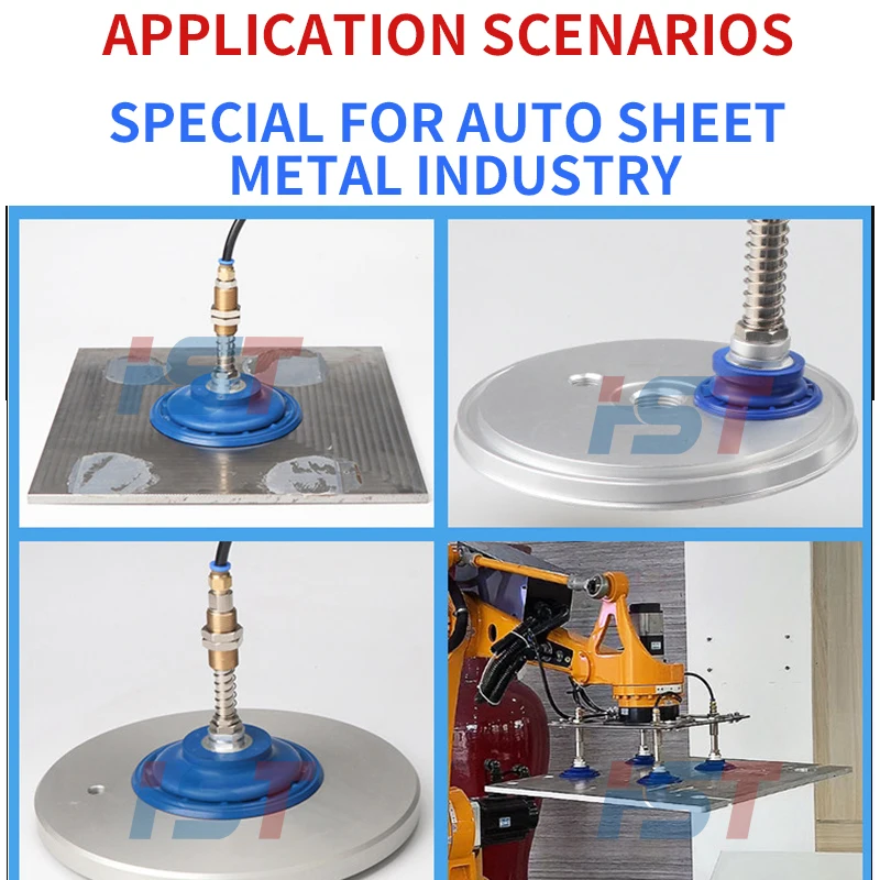HST SAB22 SAB30 Vacuum Suction Cup Bellows 1.5 Folds Anti-slip Round Suction Pad for Robot Arm Sheet Metal Handling Components