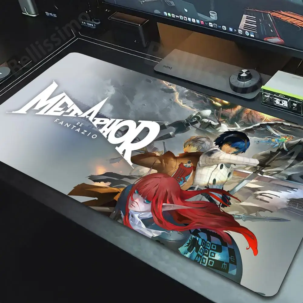 Gaming Mousepad Metaphor ReFantazio Large Mouse Mat Big Desk Pad Non-Slip Rubber Mouse Pad Big Keyboard Mats Mouse Pad