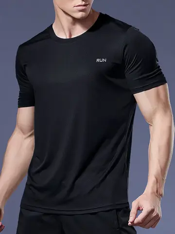 Summer Mens Quick Dry Running Bodybuilding Shirts Sport Gym t Shirt Men Short Sleeve Fitness Tops Oversized t-Shirt Jersey