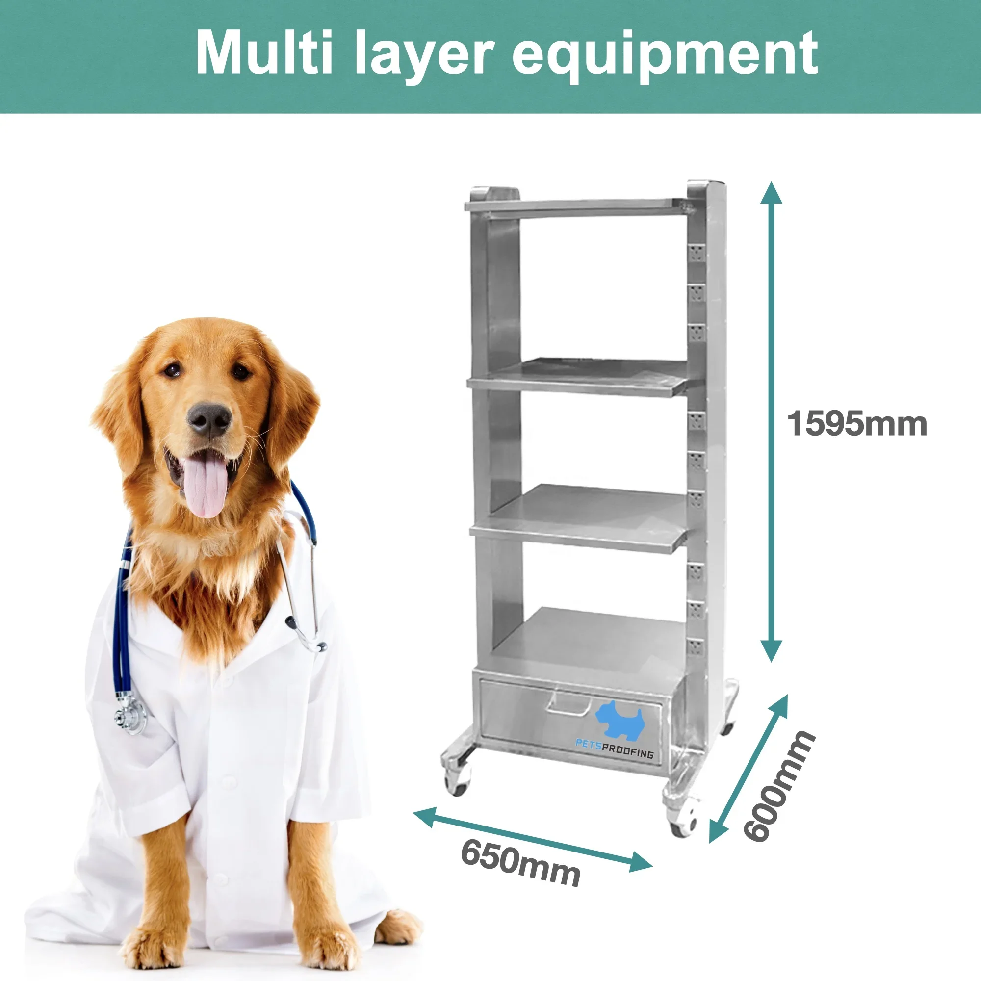 Hospital Medical Mobile Trolley Endoscope Multilayer Surgical Equipment Instrument Cart Arthroscope Laparoscopic Uroscope Shelf