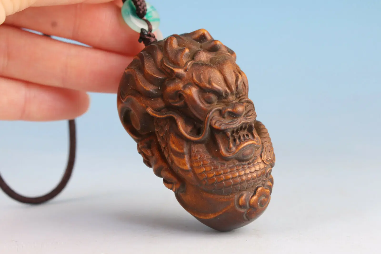 chinese Japanese Boxwood Collect dragon Netsuke Vintage Statue figure Hand piece