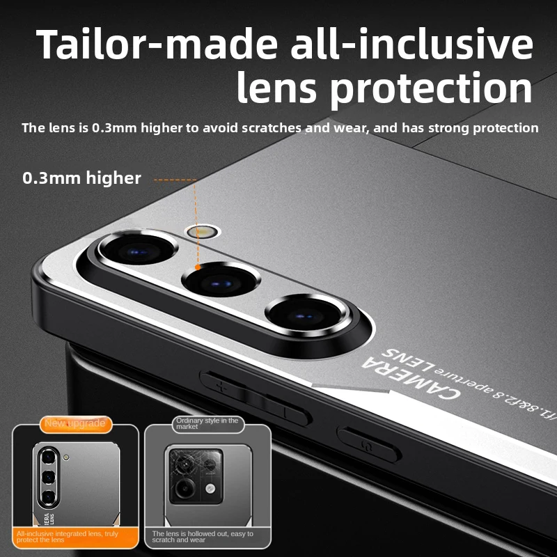 Soft Bumper Cases For Samsung Galaxy A34 A53 A35 A36 A37 A56 A57 A52s A54 M55 A55 5G Lens Protection Metal Back Cover Phone Case