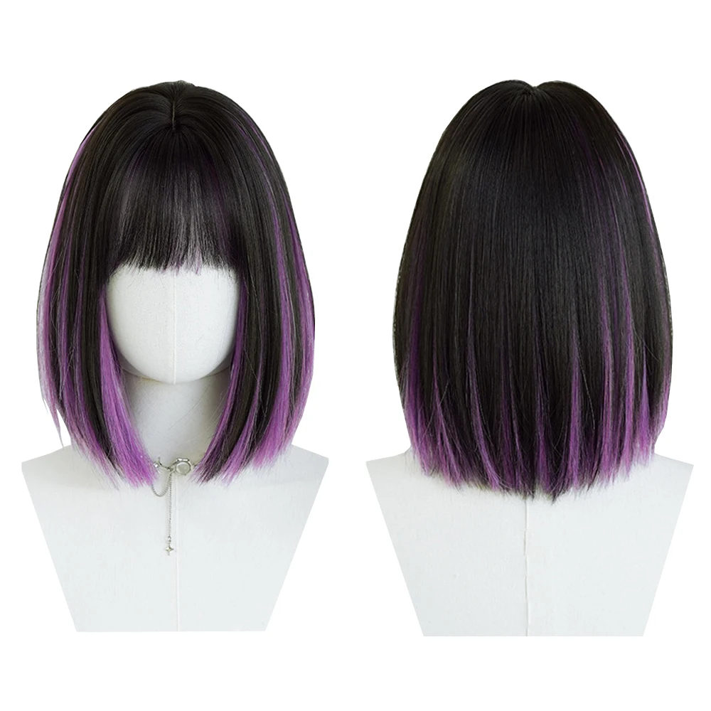 

The 2026 New Highlight Dyed Short Straight Bob Synthetic Wig Is Natural And Heat-Resistant Wig Suitable For Women'S Daily Party