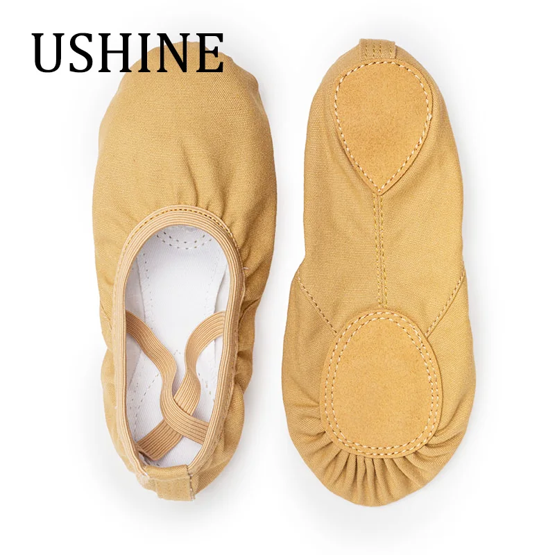 USHINE Women Ballet Shoes Canvas Girls Dance Slippers Split Sole Gymnastics Yoga Dancing Shoes Children Adult Ballerina Shoes